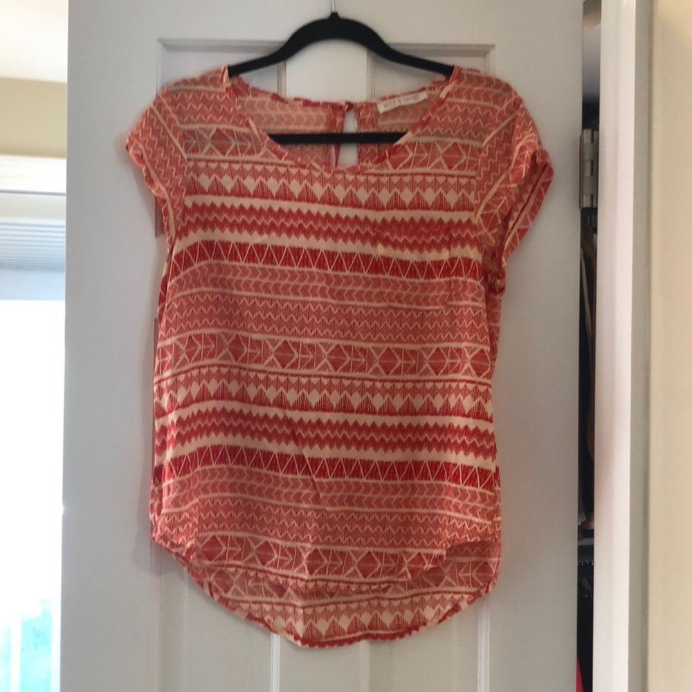 Orange and cream T-shirt